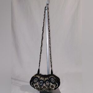 Mary Frances Hard Shell Beaded Shoulder Bag Purse